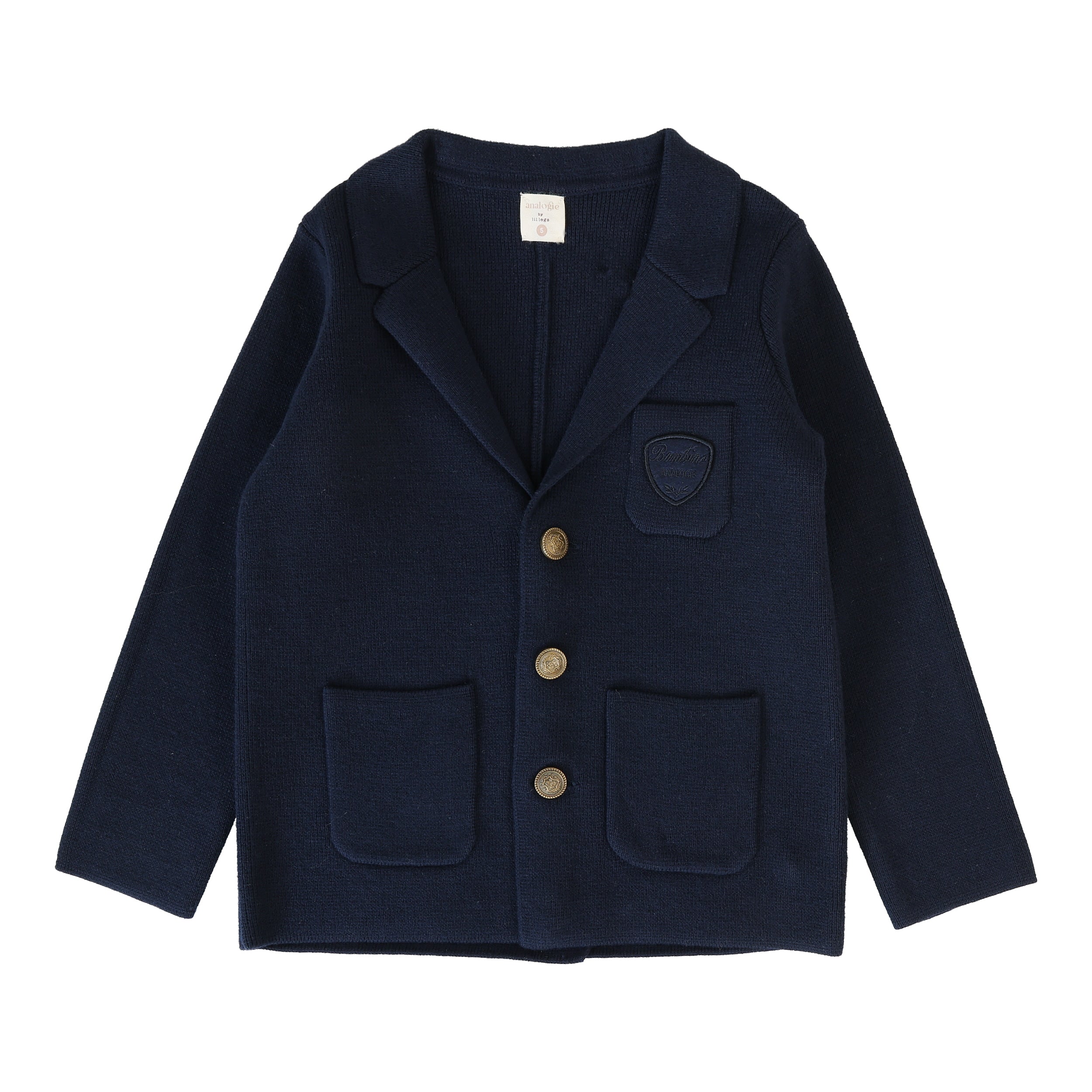 Navy Crest Knit Blazer