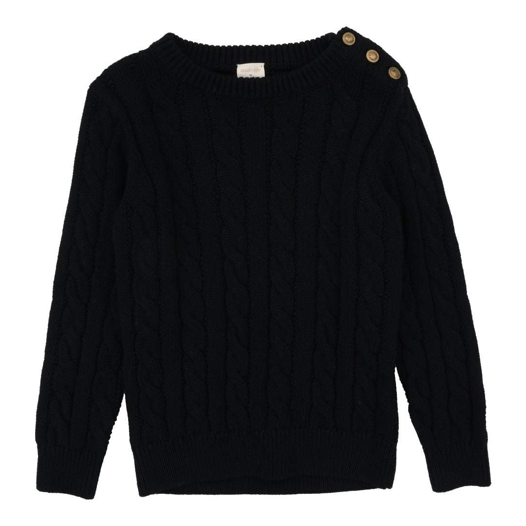 Black Cable Knit Sweater