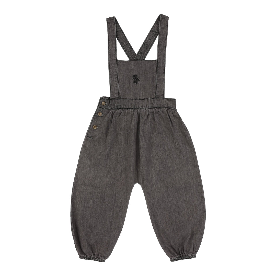 Grey Wash Tencel Girls Romper