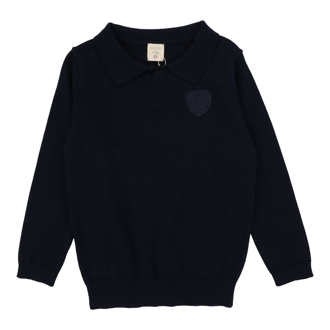 Navy Knit Polo