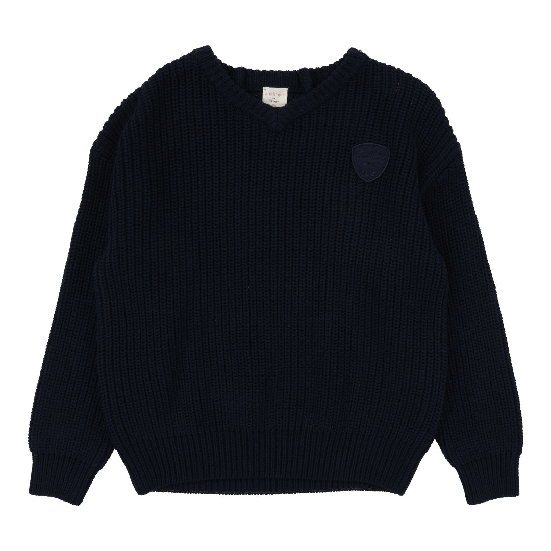 Navy V-Neck Sweater