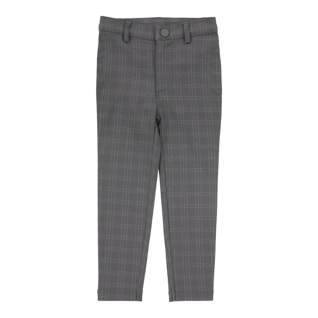 Mid Grey Windowpane Plaid Pants