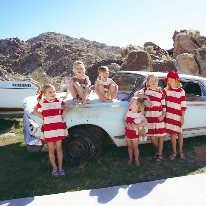 Red Stripe Bloomer Set