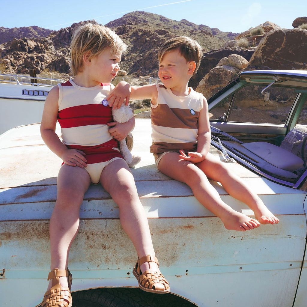 Brown Stripe Bloomer Set