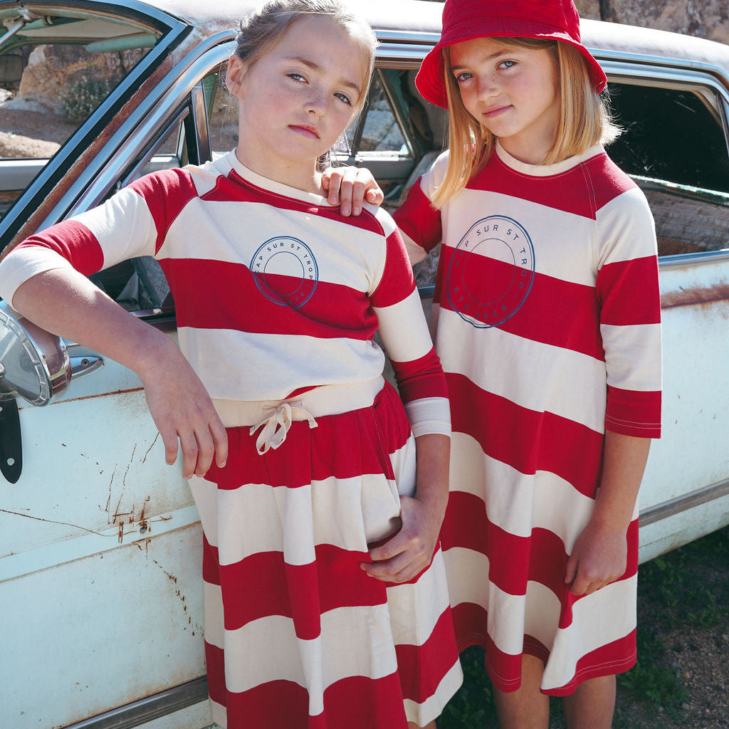 Red Stripe A-Line Dress