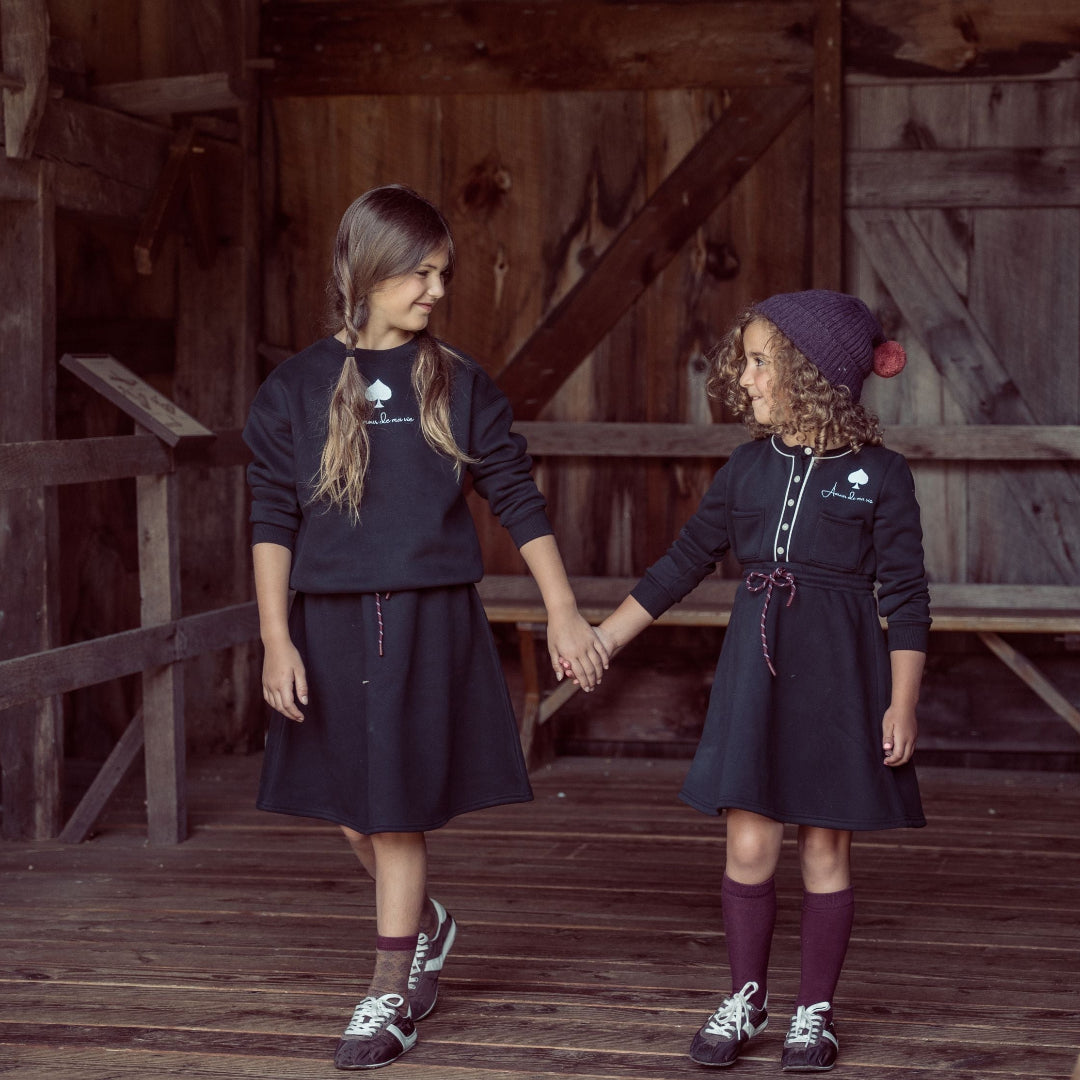 Black French Terry Skirt