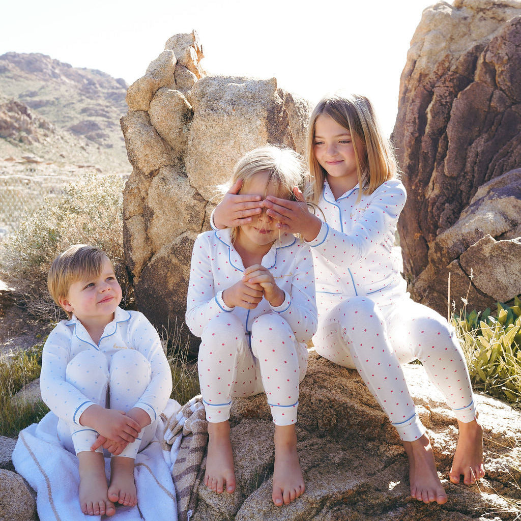 Blue Polka Dot Long PJ