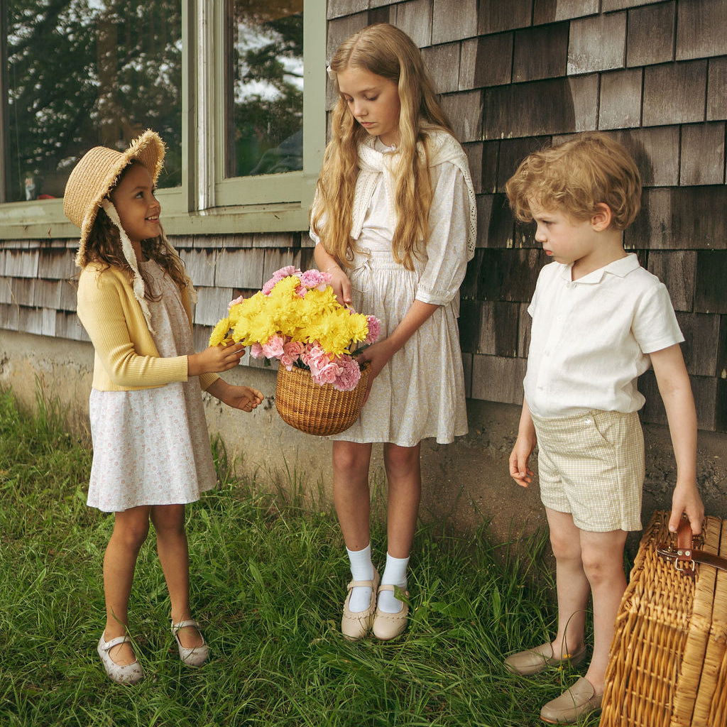 Yellow Mini Plaid Sunny Blossom Shorts