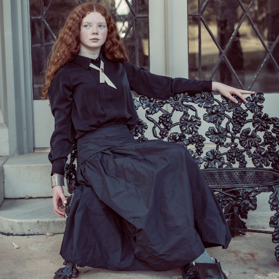Black Taffeta Teen Skirt