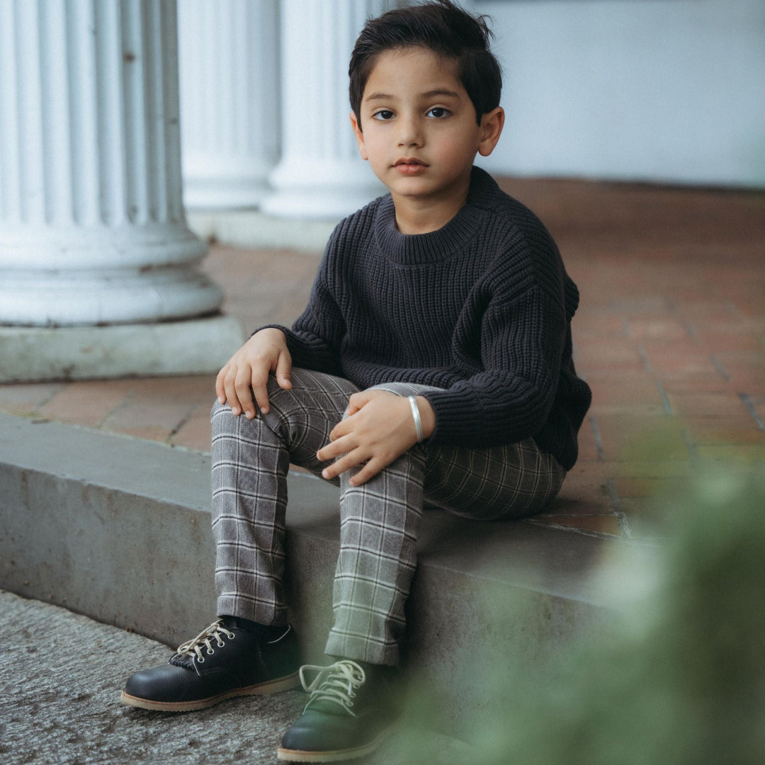 Grey Fisherman Ribbed Sweater