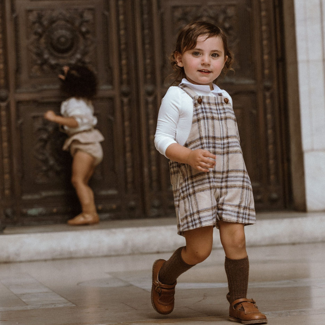 Blue Plaid Overalls