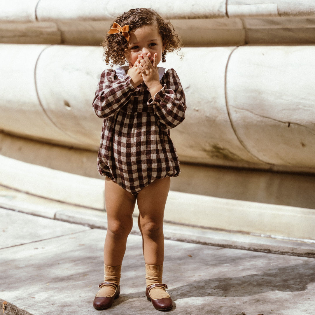 Burgundy Girl Romper