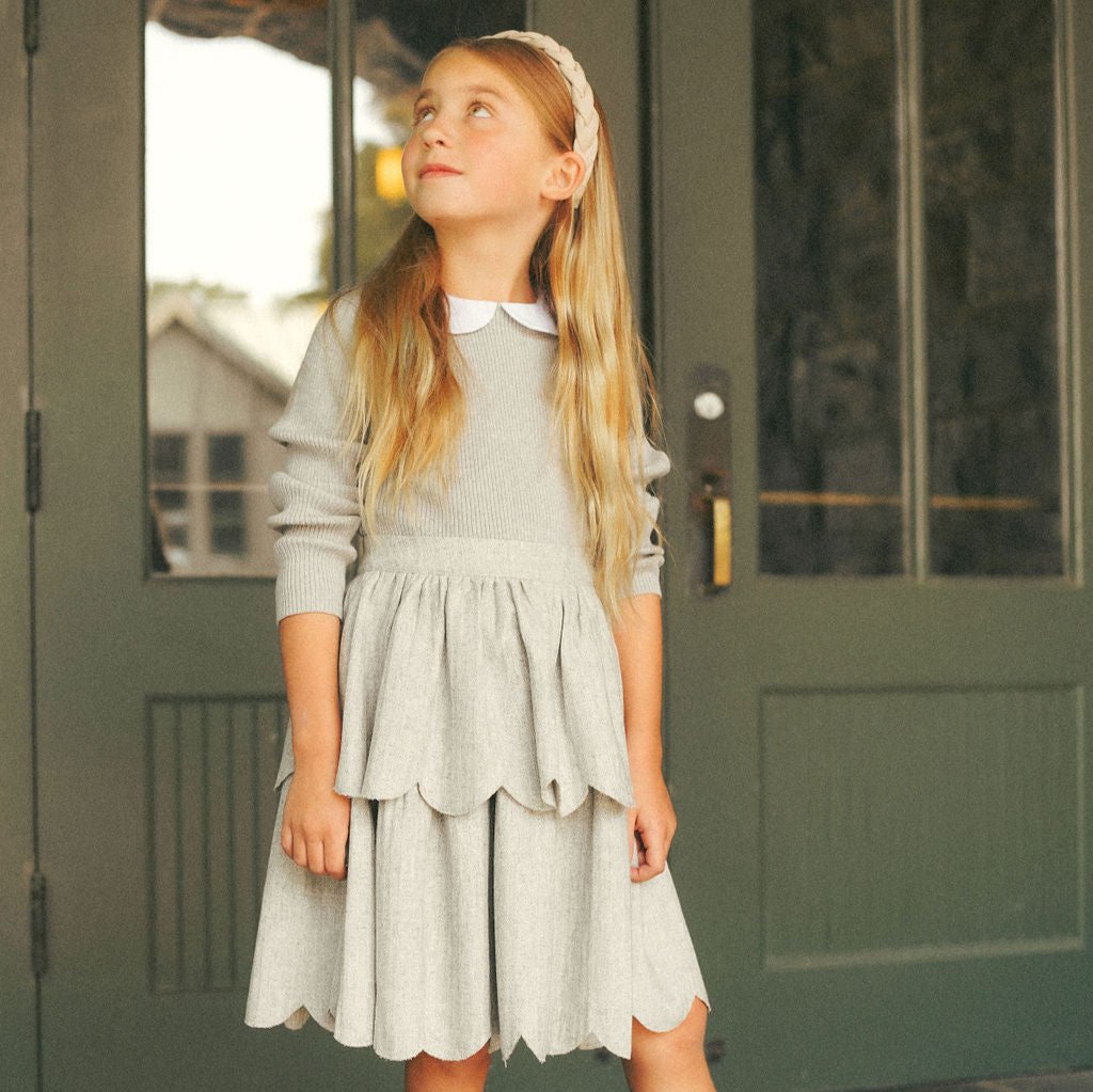 Light Grey Scalloped Skirt