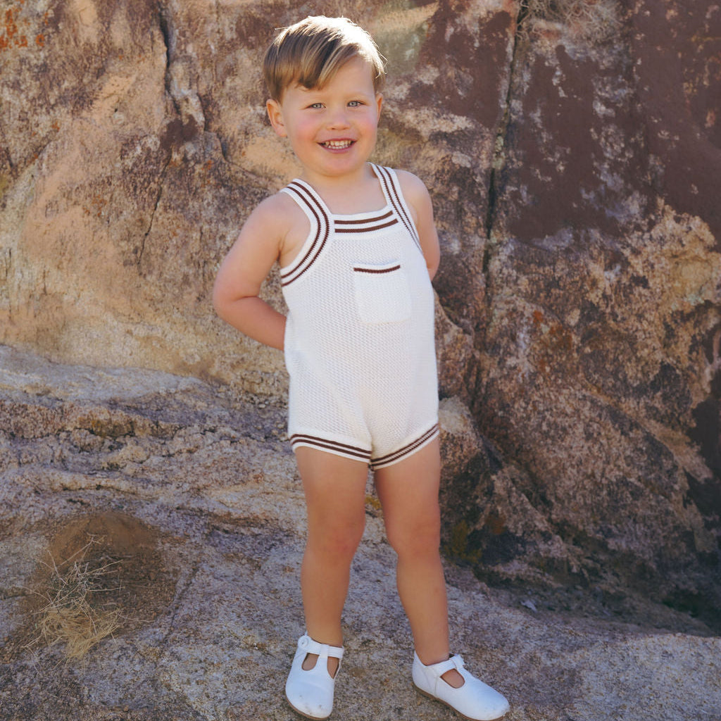 Cream Crochet Romper