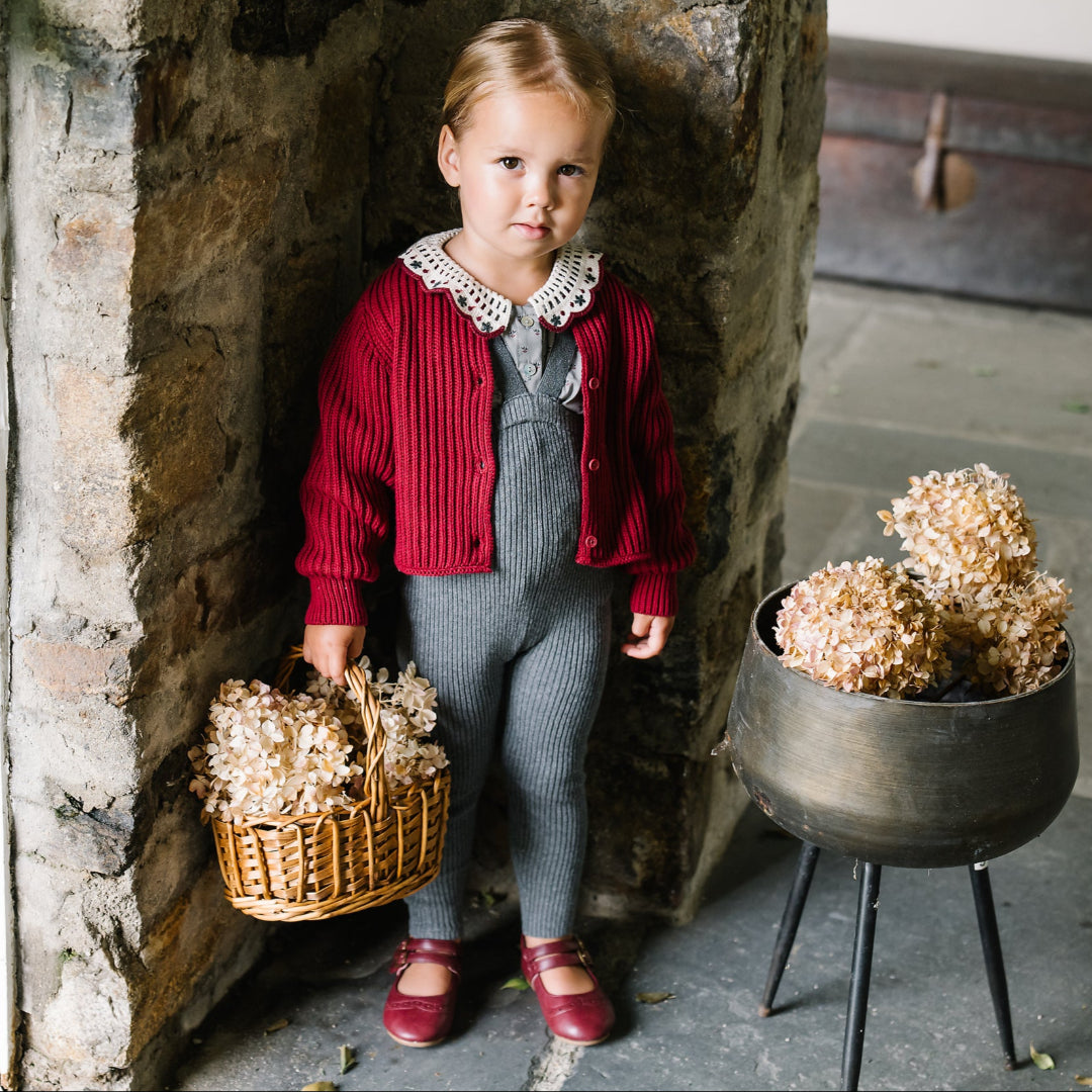 Deep Red Knit Cardigan