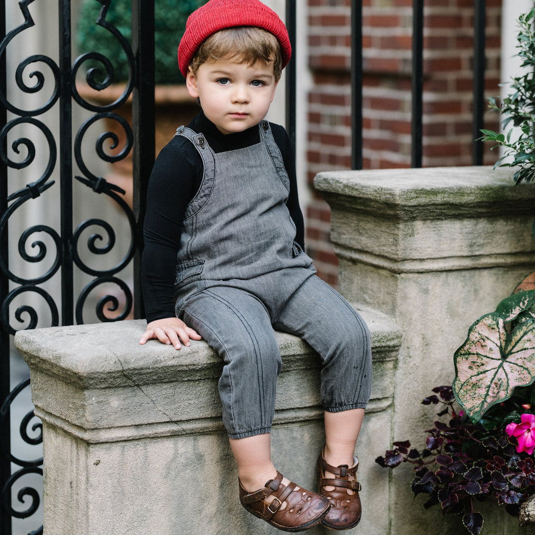 Grey Wash Tencel Boys Romper