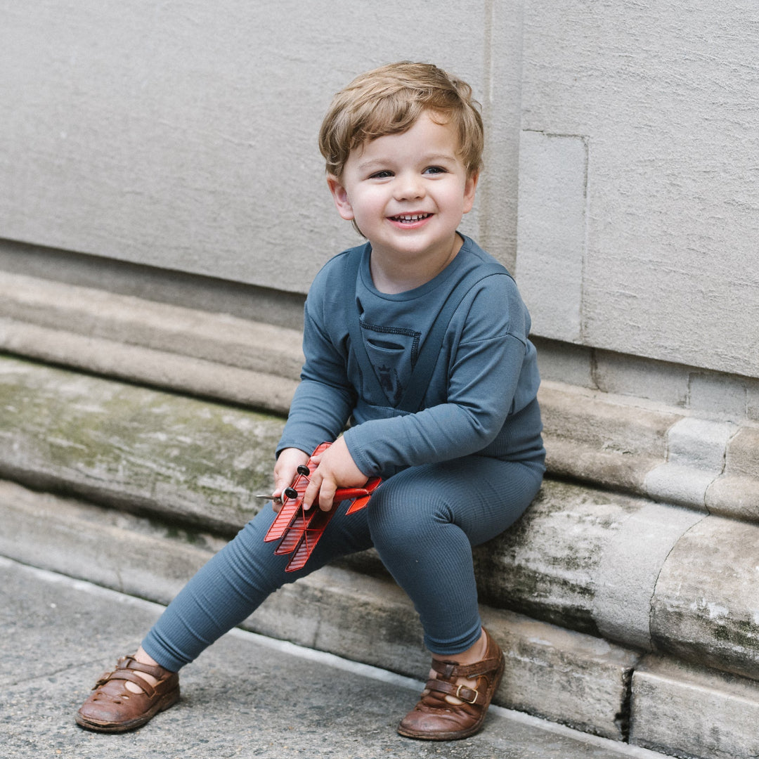 Off Blue  Boys Pocket Tee Set