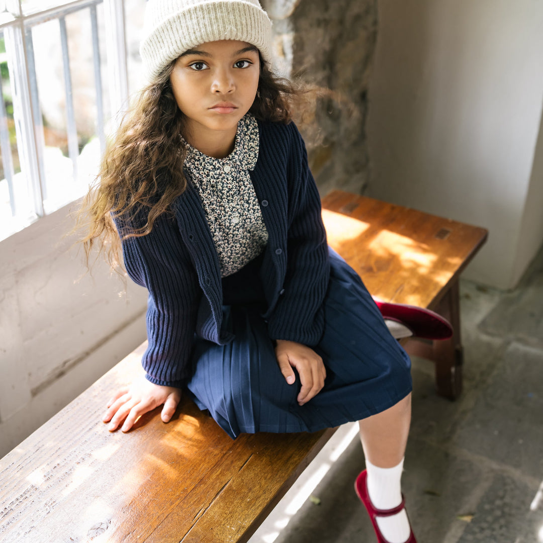 Slate Knife Pleated Skirt