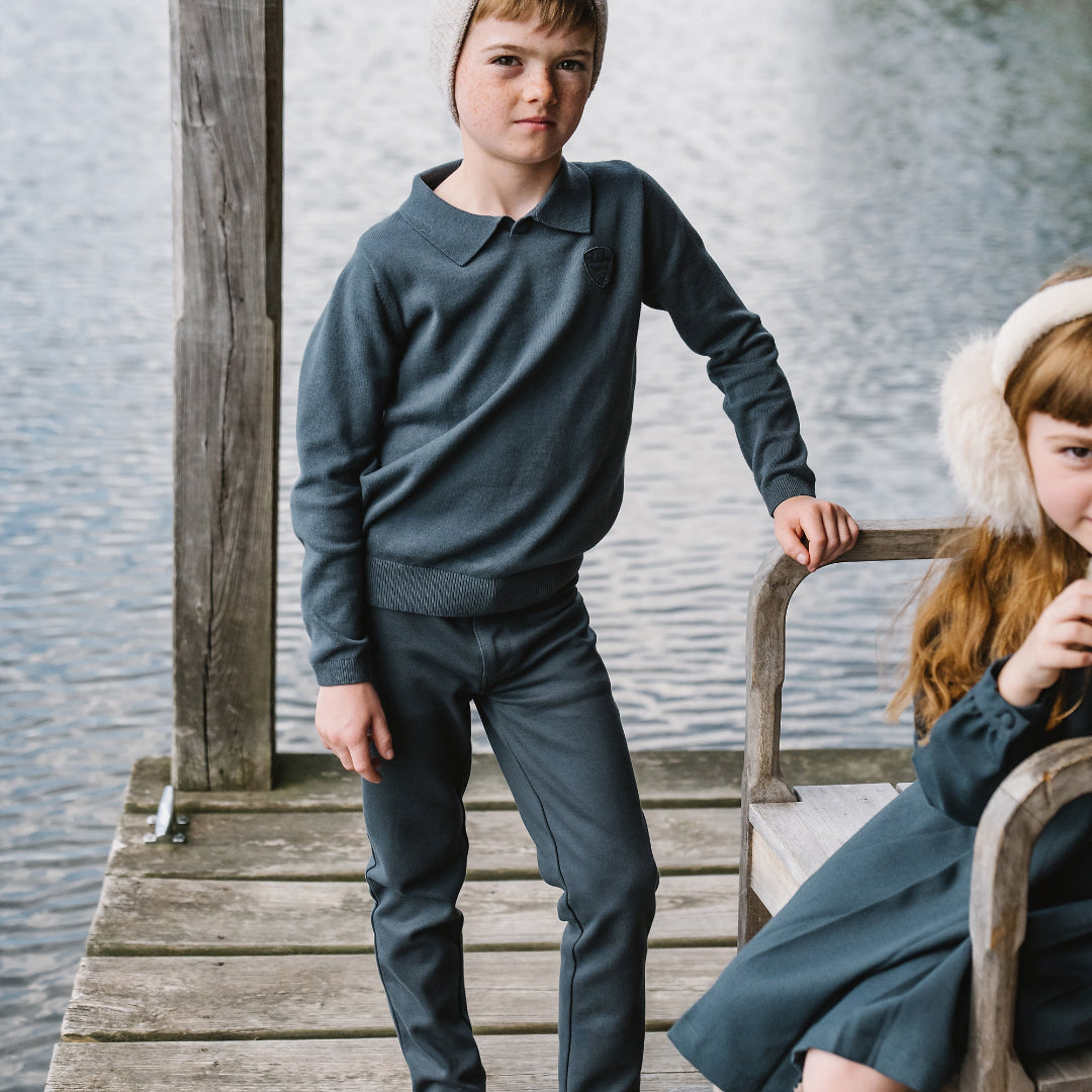 Mid Grey Knit Polo