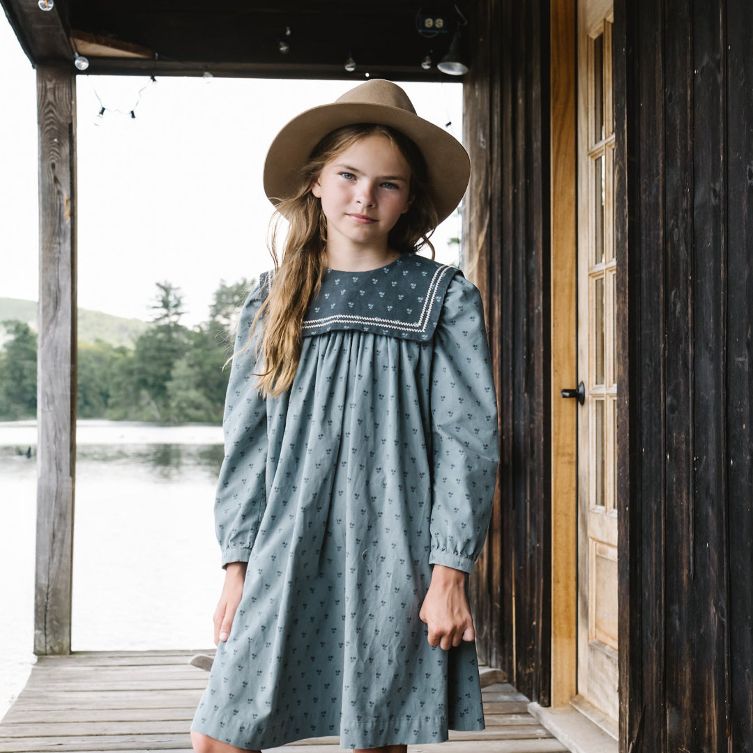 Dusty Blue Primrose Dress