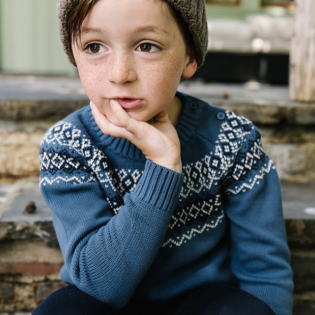 Dried Blue Heirloom Knit Sweater