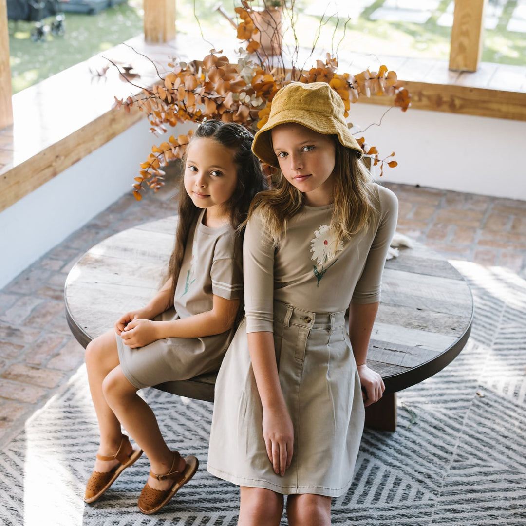 Taupe Pleated Skirt