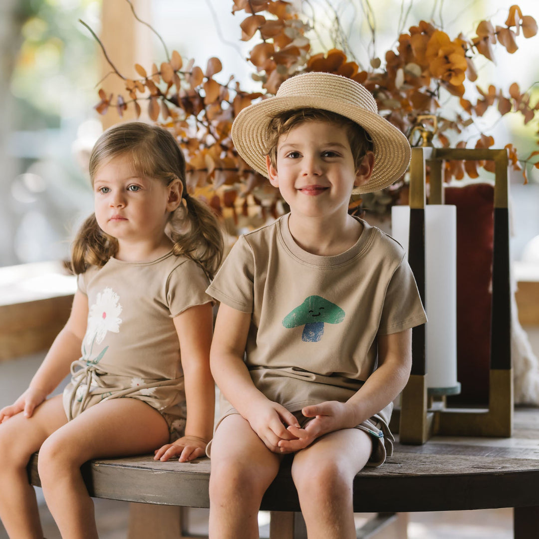 Taupe Mushroom Short Sleeve Tee