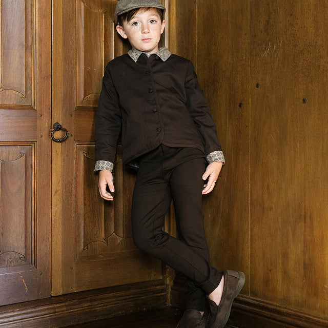 Chocolate Brown Home Garden Boys Single Breasted Blazer