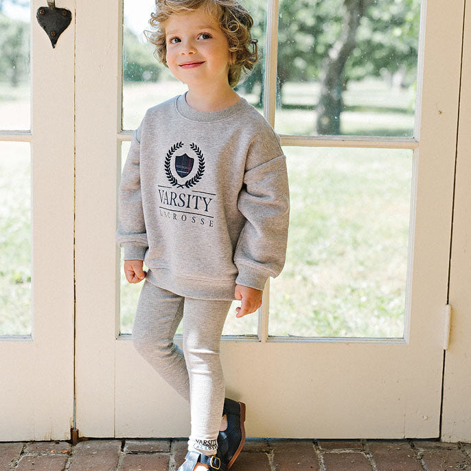 Light Grey Heather Fan Club Boys Sweatshirt Set Big Logo