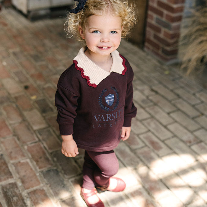 Plum/Cream Fan Club Girls Sweatshirt Set