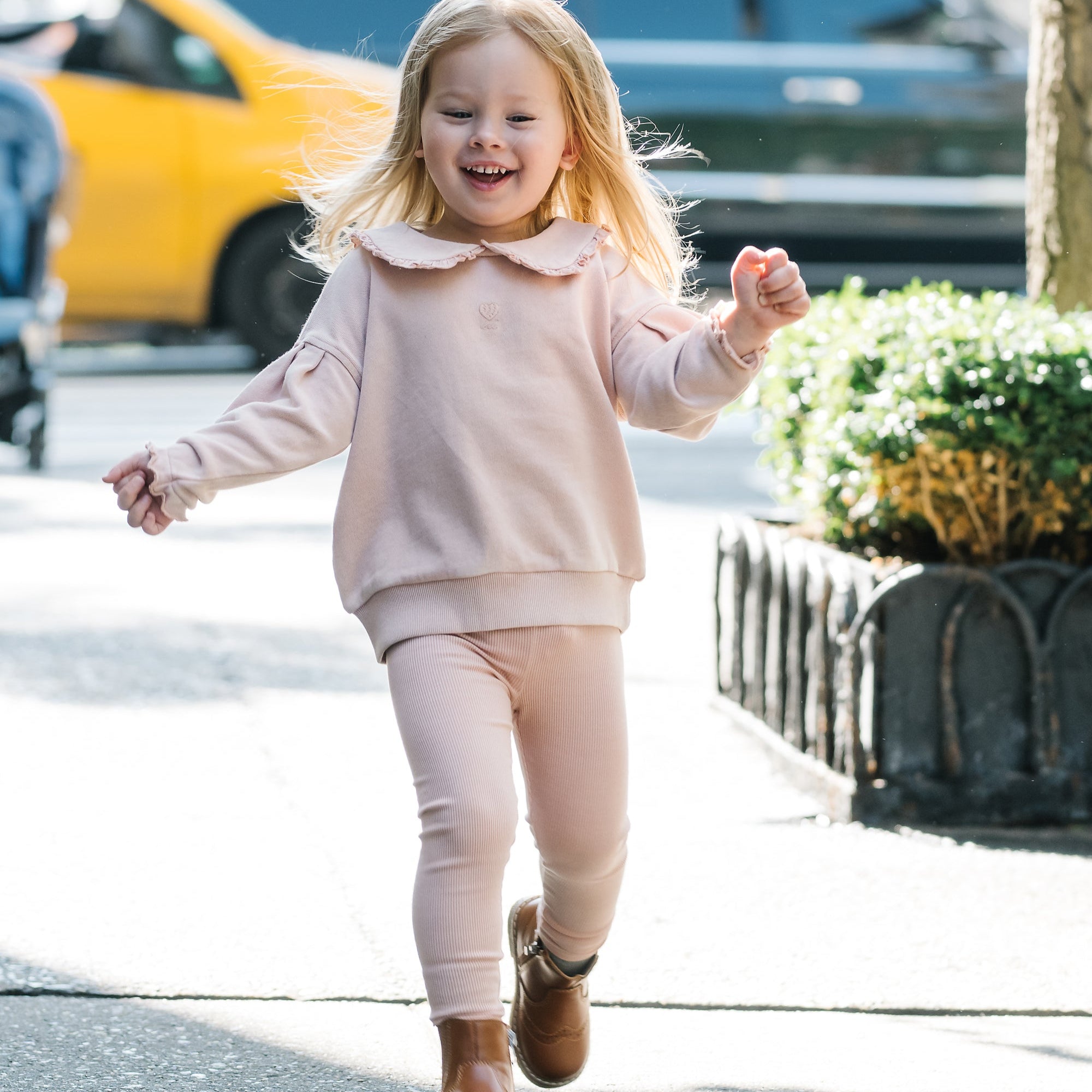 Dusty Pink Wash Sweatshirt Set