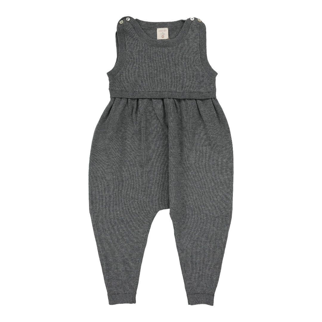 Mid Gray Knit Overalls