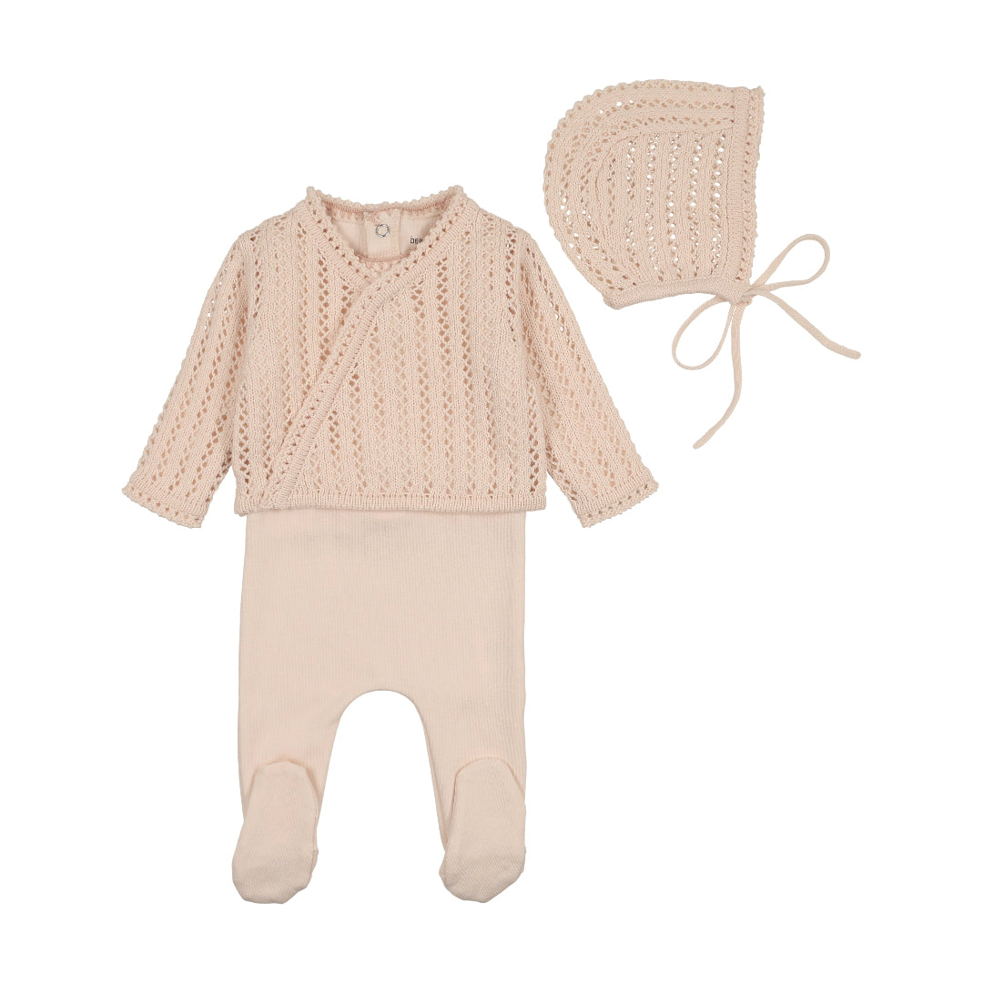 Champagne Pink Footed Dainty Sweater Outfit
