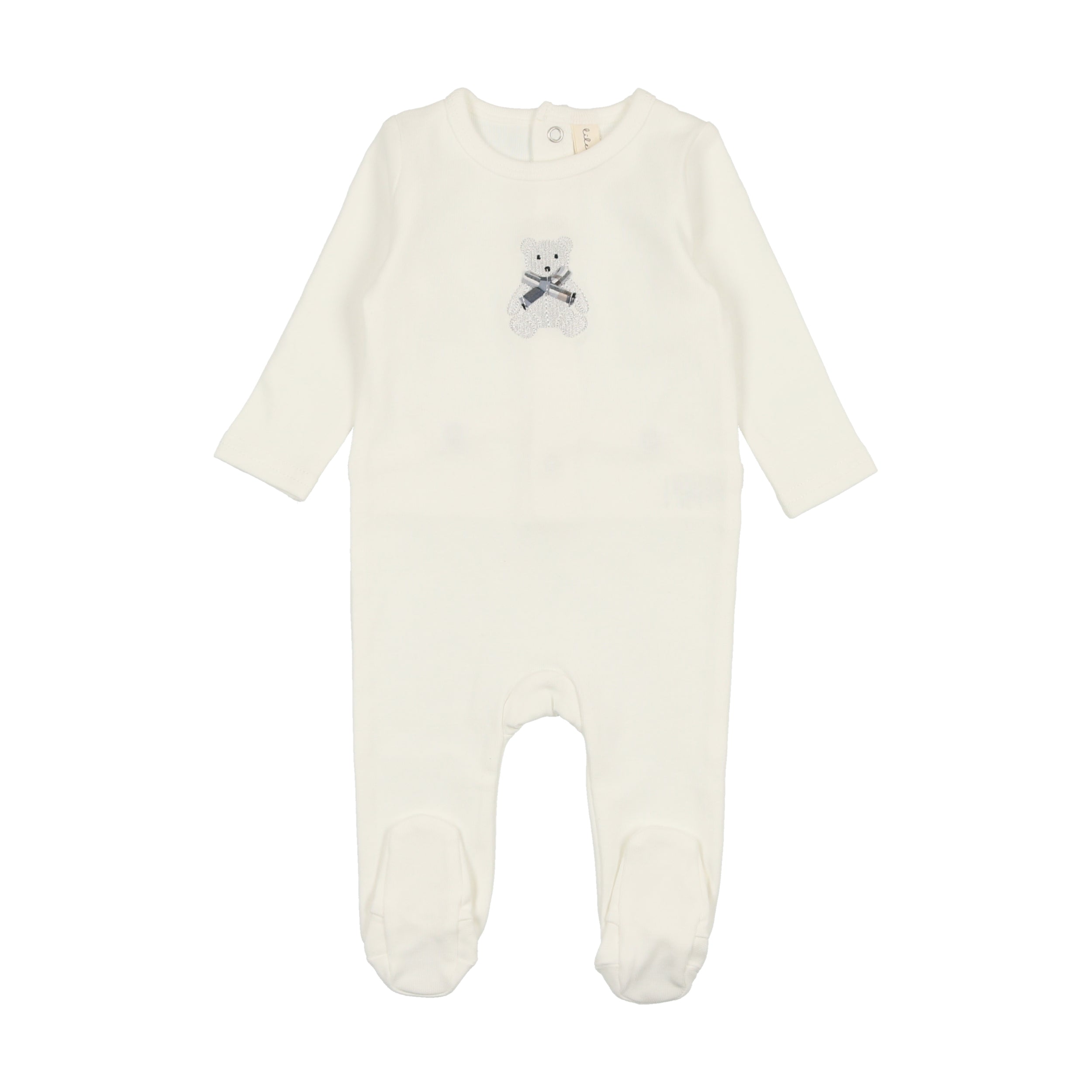 White Bear Embroidered Footie