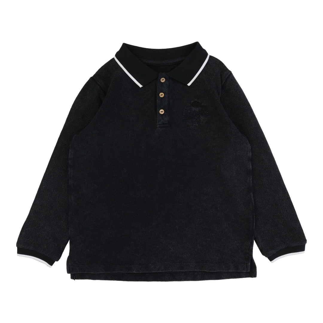 Black Wash Emblem Polo