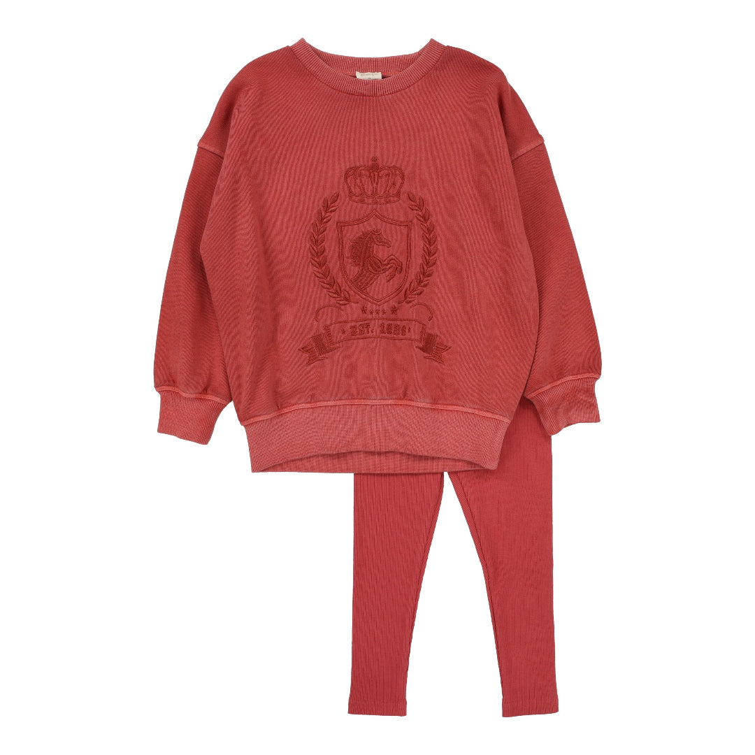 Mineral Red Emblem Sweatshirt Set