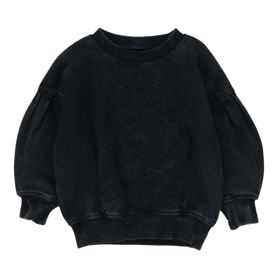 Black Wash Emblem Sweatshirt