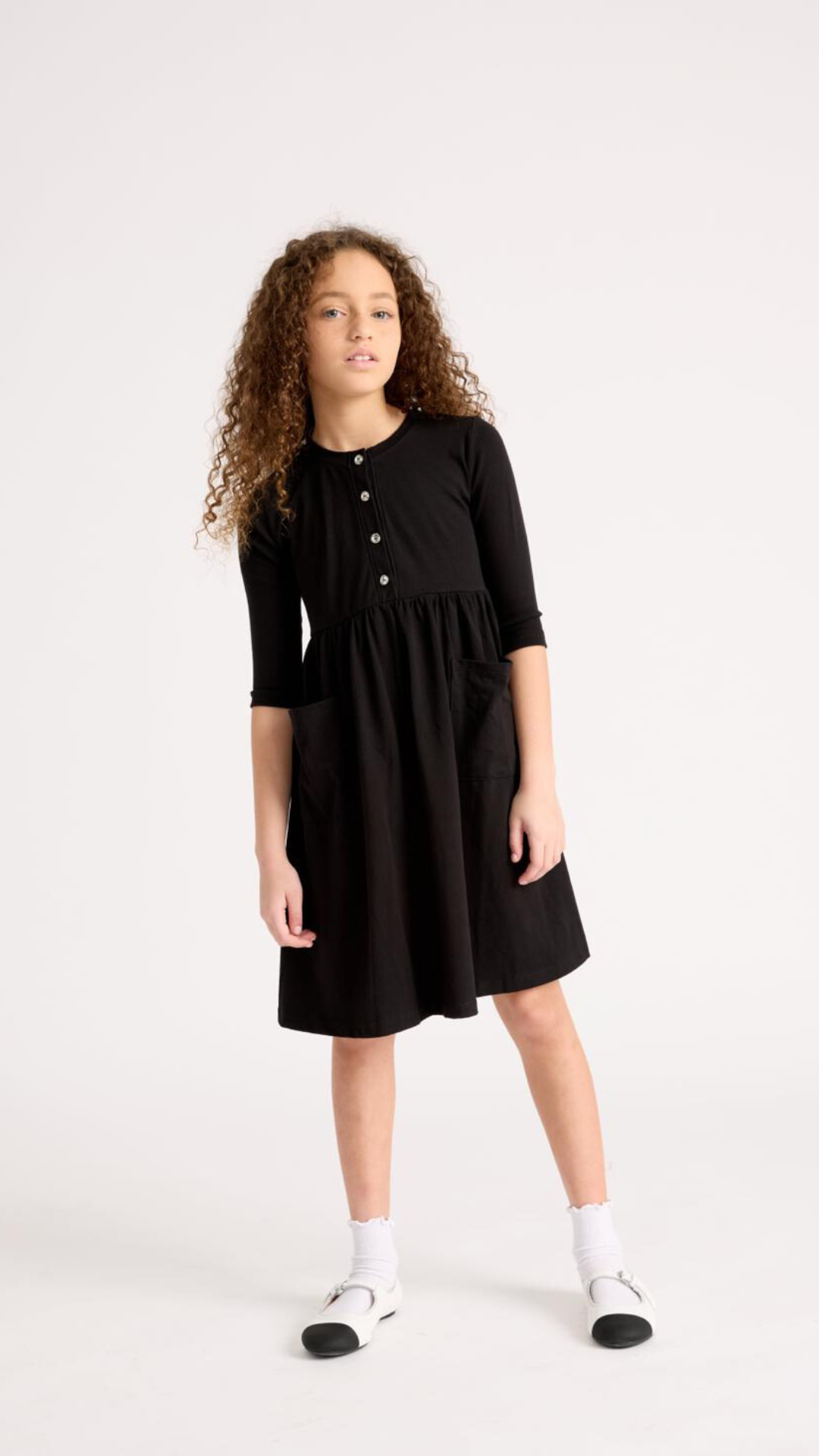 Black Milano Emblem Short Dress
