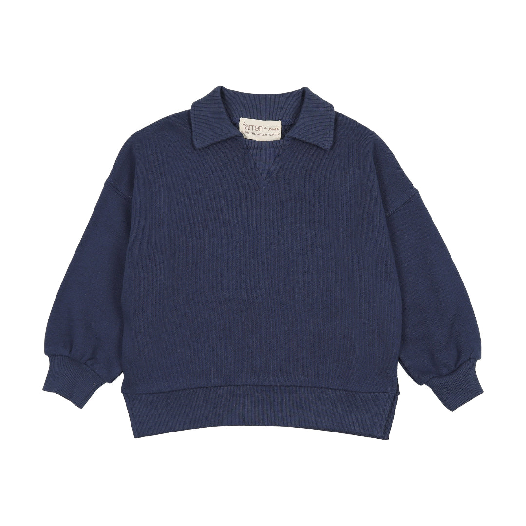 Washed Blue Polo Sweatshirt