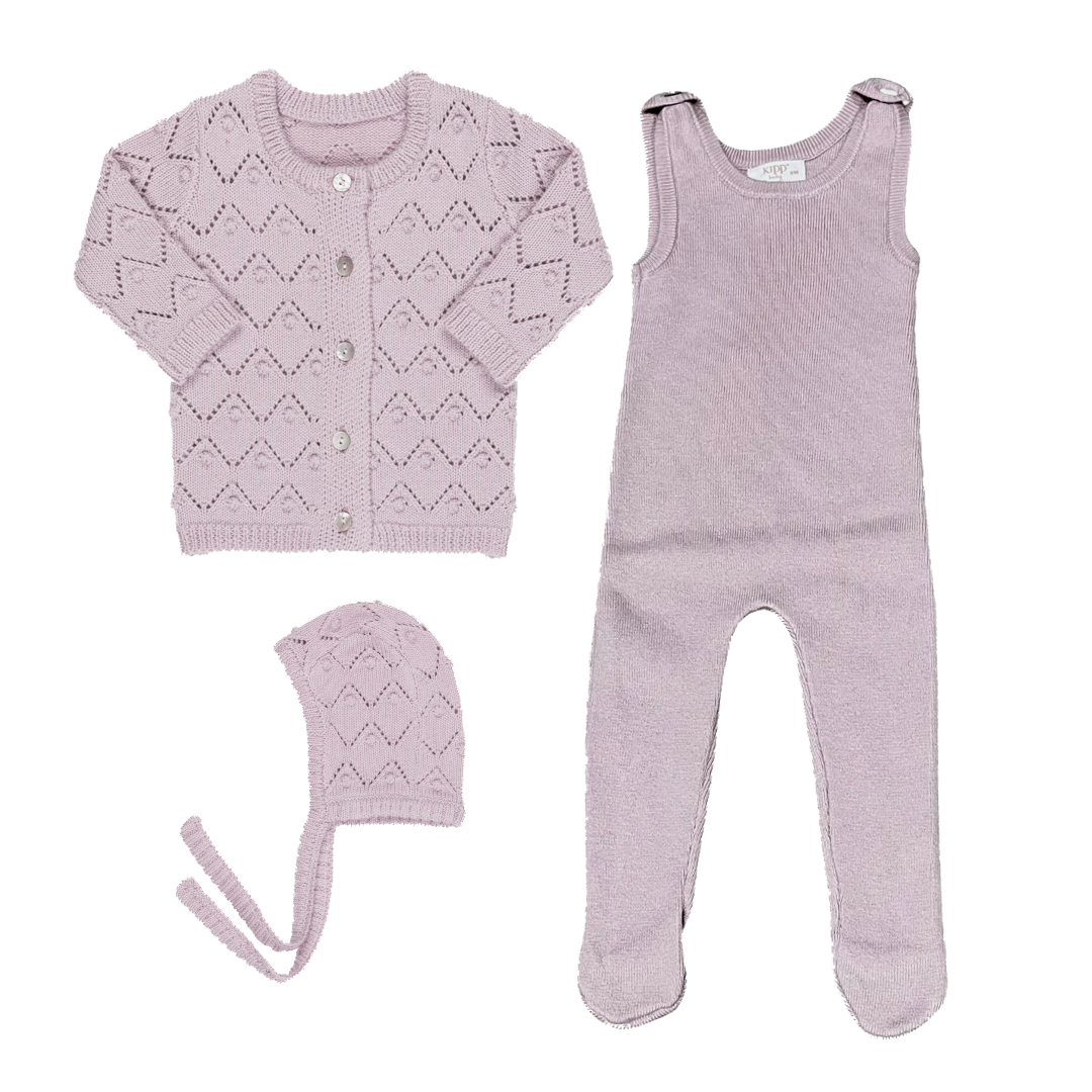 Light Pink Pointelle 3 piece Set