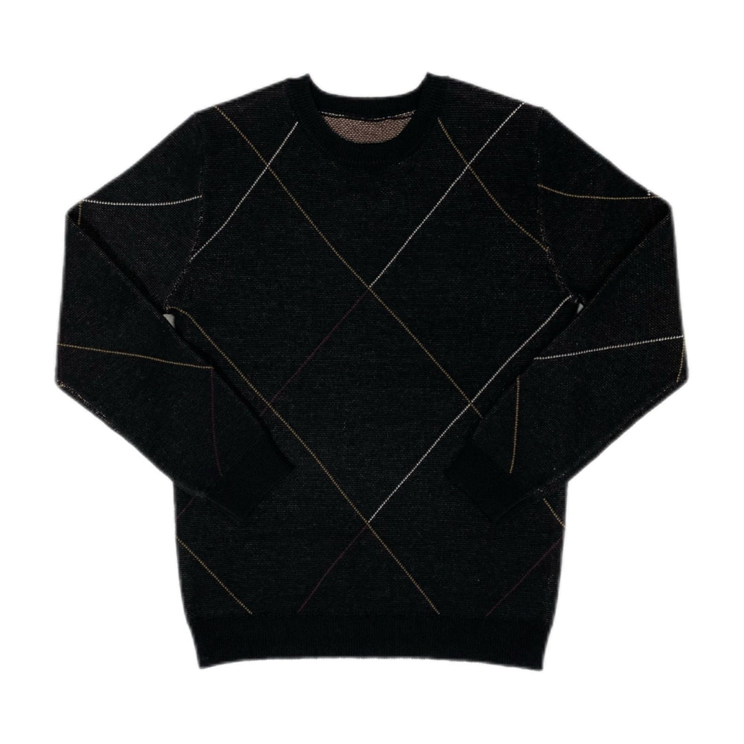 Black Diagonal Stripe Sweater