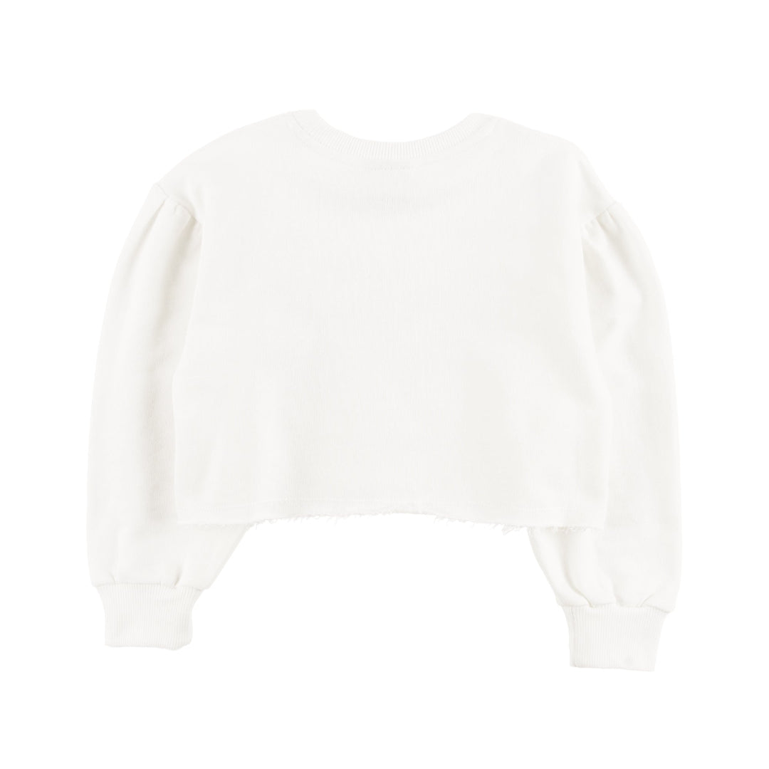 Off White Sweatshirt, Crop, Loose Fit