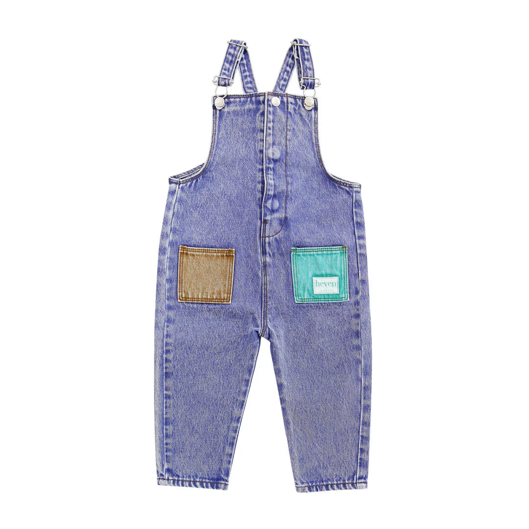 Green Denim Pocket Overalls