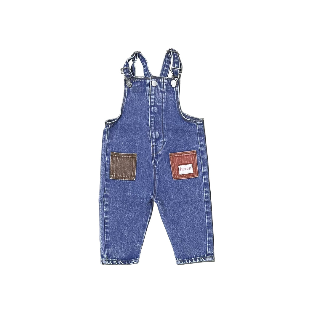 Pink Denim Pocket Overalls