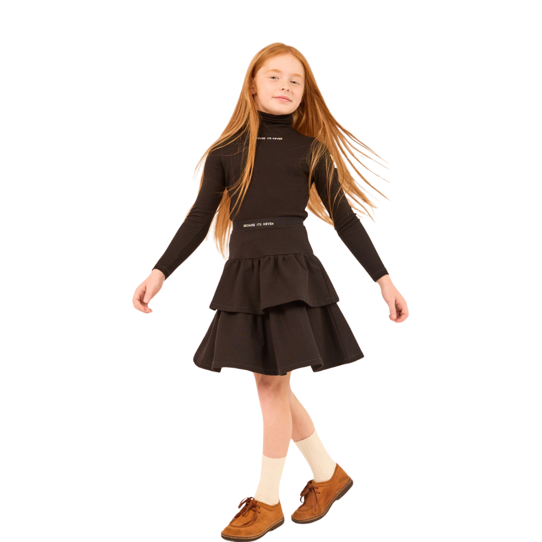 Black Because its Heven Tiered Skirt
