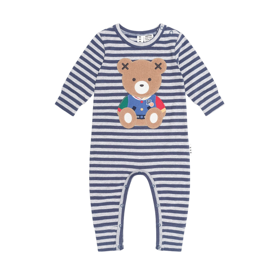Ink/Grey Marble Stripe Sitting Hux Romper