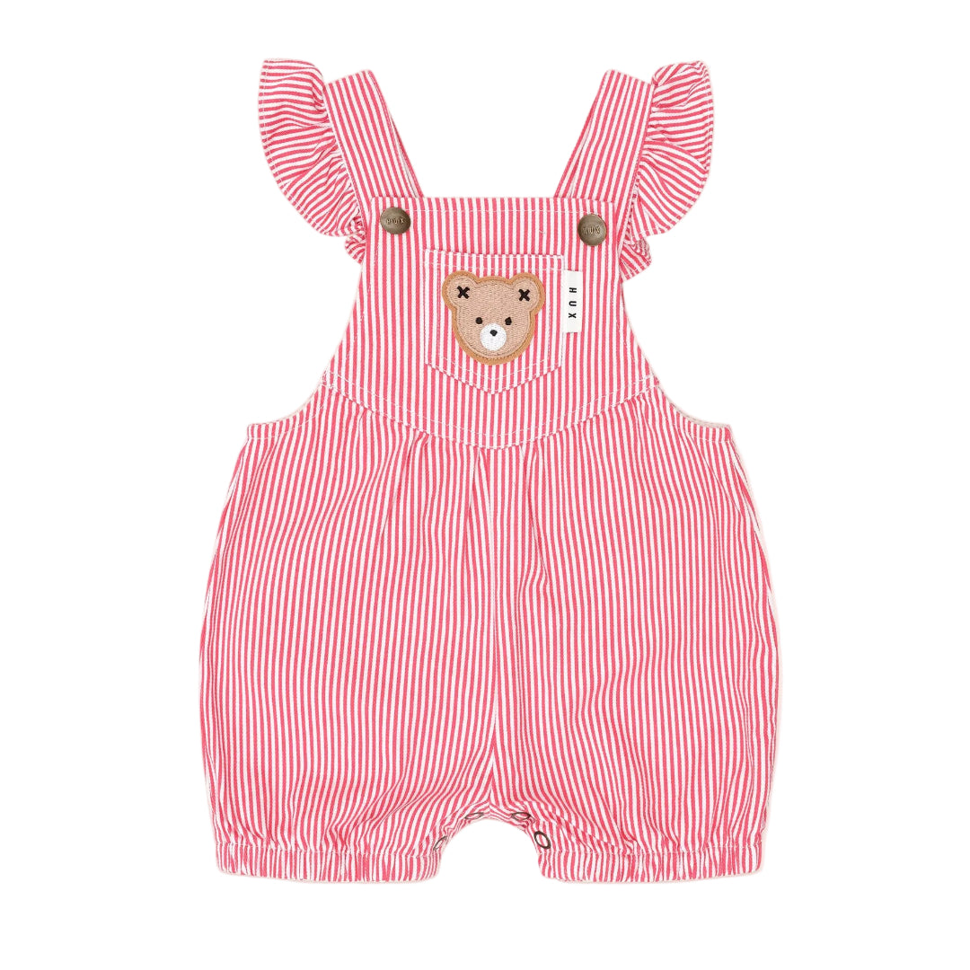 Geranium/ Almond Classic Stripe Romper