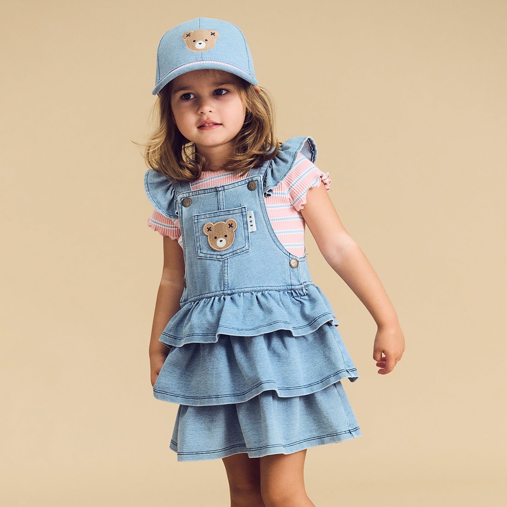 Denim Knit Huxbear Frill Pinafore