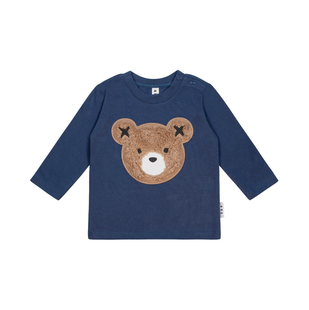 French Navy Furry Huxbear Longsleeve Top