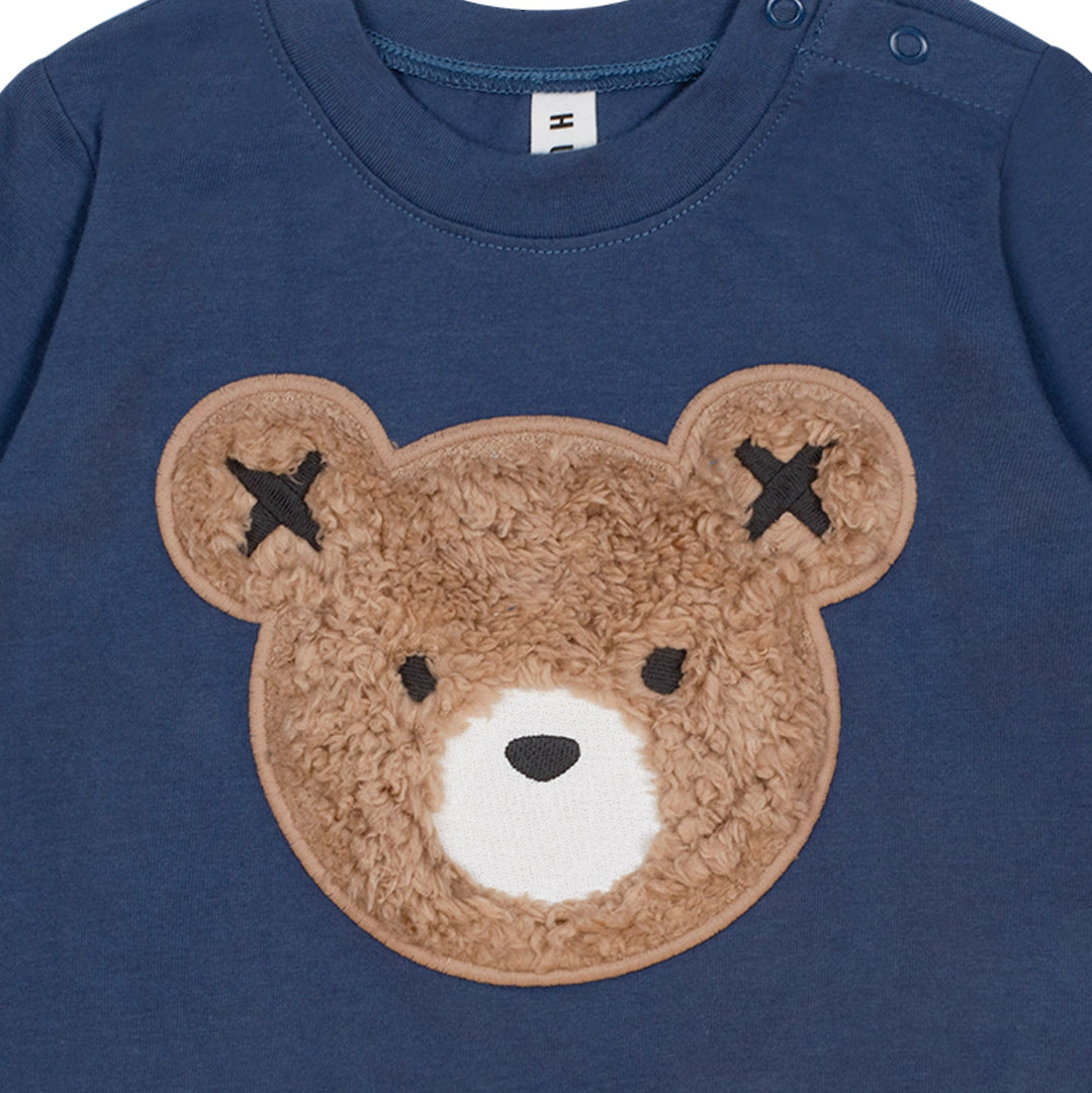 French Navy Furry Huxbear Longsleeve Top